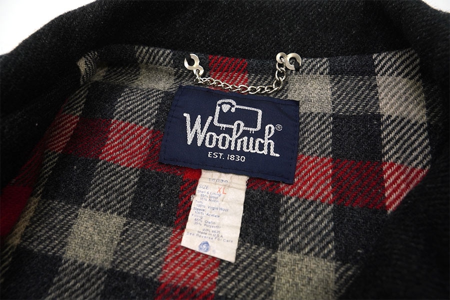 80's WOOLRICH 裏好配色チェック フルジップウールジャケット