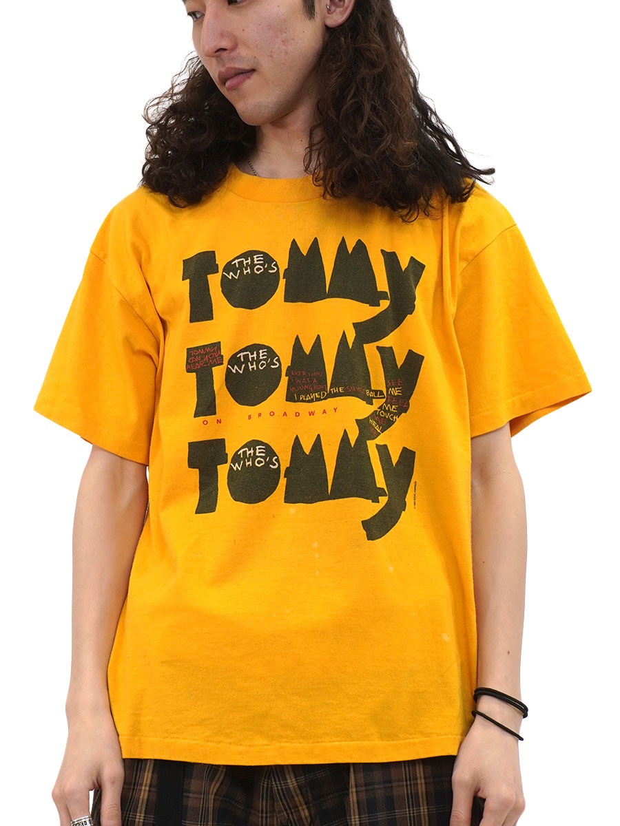 ザ　フー　USA製 THE WHO  Tシャツ Mサイズ イエロー 90's winterlamd THE WHO ''TOMY'' 両面プリント Tシャツ