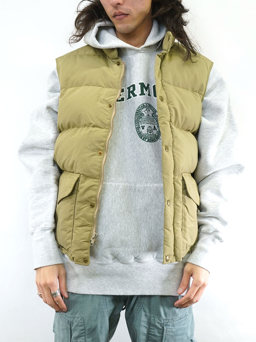 80's～ L.L.BEAN 2ポケ ダウンベスト ベージュ 実寸(L-XL位) USA製