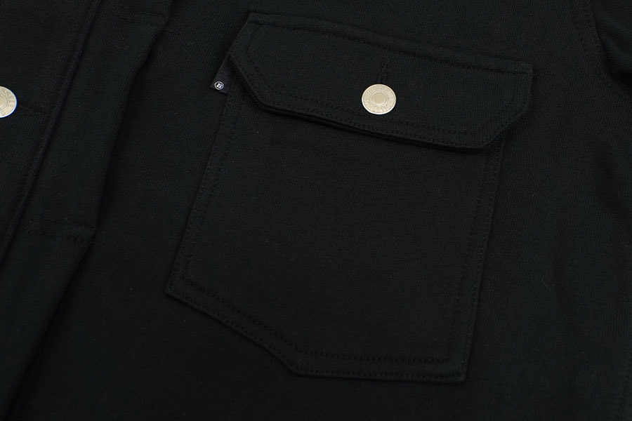 RUSSELL × BerBerJin Pro Cotton Loopback Terry Sweat Trucker Jacket BLACK