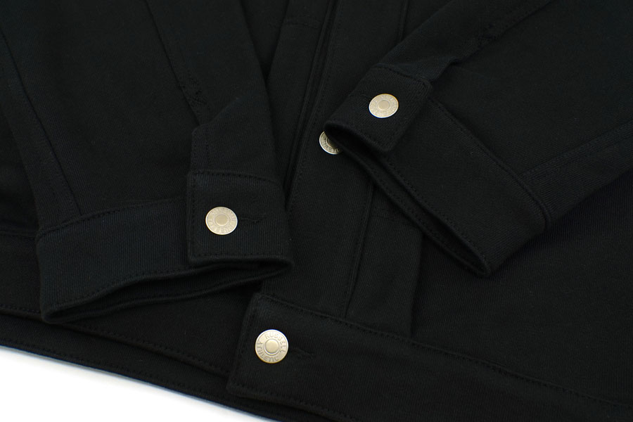 RUSSELL × BerBerJin Pro Cotton Loopback Terry Sweat Trucker Jacket BLACK