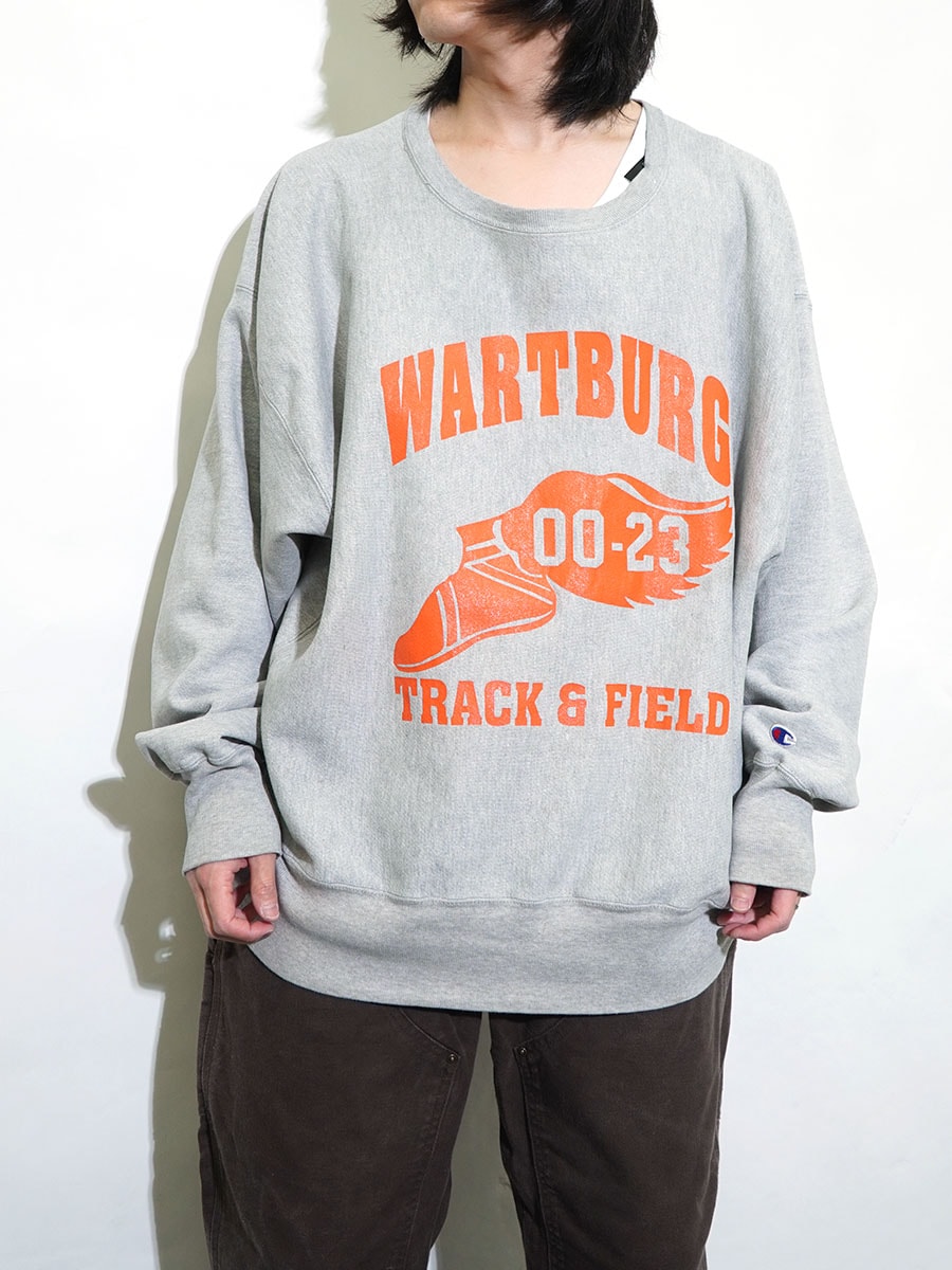 90's～ 刺繍タグ チャンピオンRW ''WARTBURG TRACK&FIELD'' 3段プリント 実寸(XXL位)
