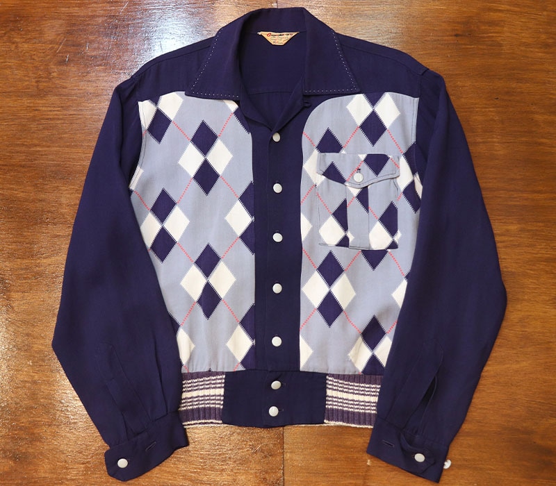 1950s L/S ARGYLE SHIRT , Size M