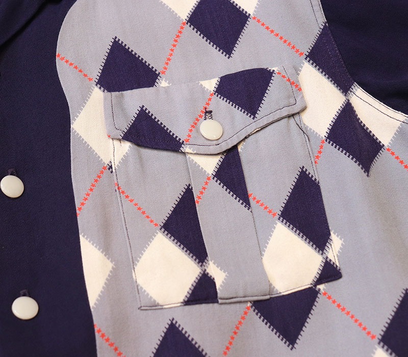 1950s L/S ARGYLE SHIRT , Size M