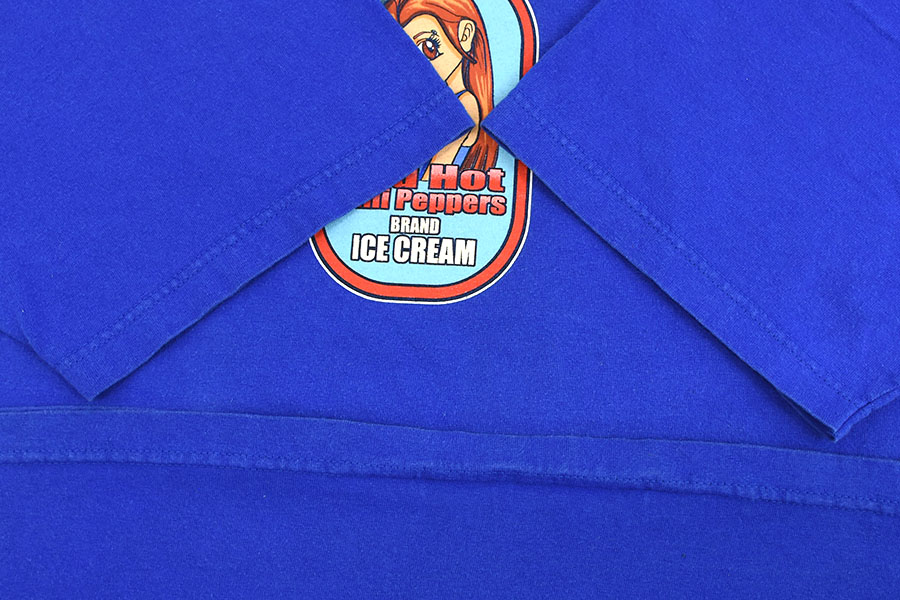 Chilli Beans. プリントTシャツ XL 7.5ozヘビーボディプリントTシャツ(バイクロゴ柄)／サックス