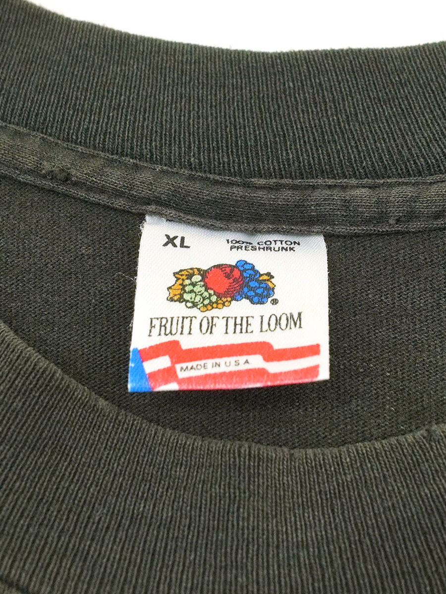 80's～ FRUIT OF THE LOOM R.E.M. ''GREEN'' Tシャツ ブラック 表記(XL