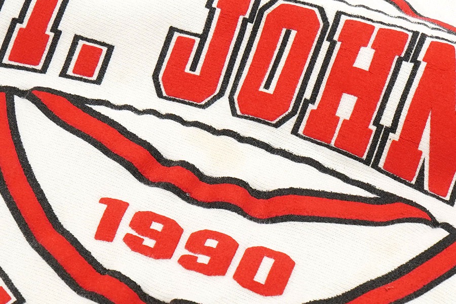 90'S CHAMPION REVERSE WEAVE ''ST.JOHN'S'' WHITE (SIZE.X LARGE