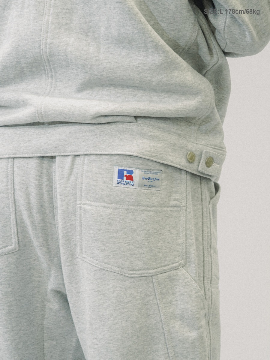 RUSSELL × BerBerJin Pro Cotton Loopback Terry Sweat Double Knee Sweat PT GRAY