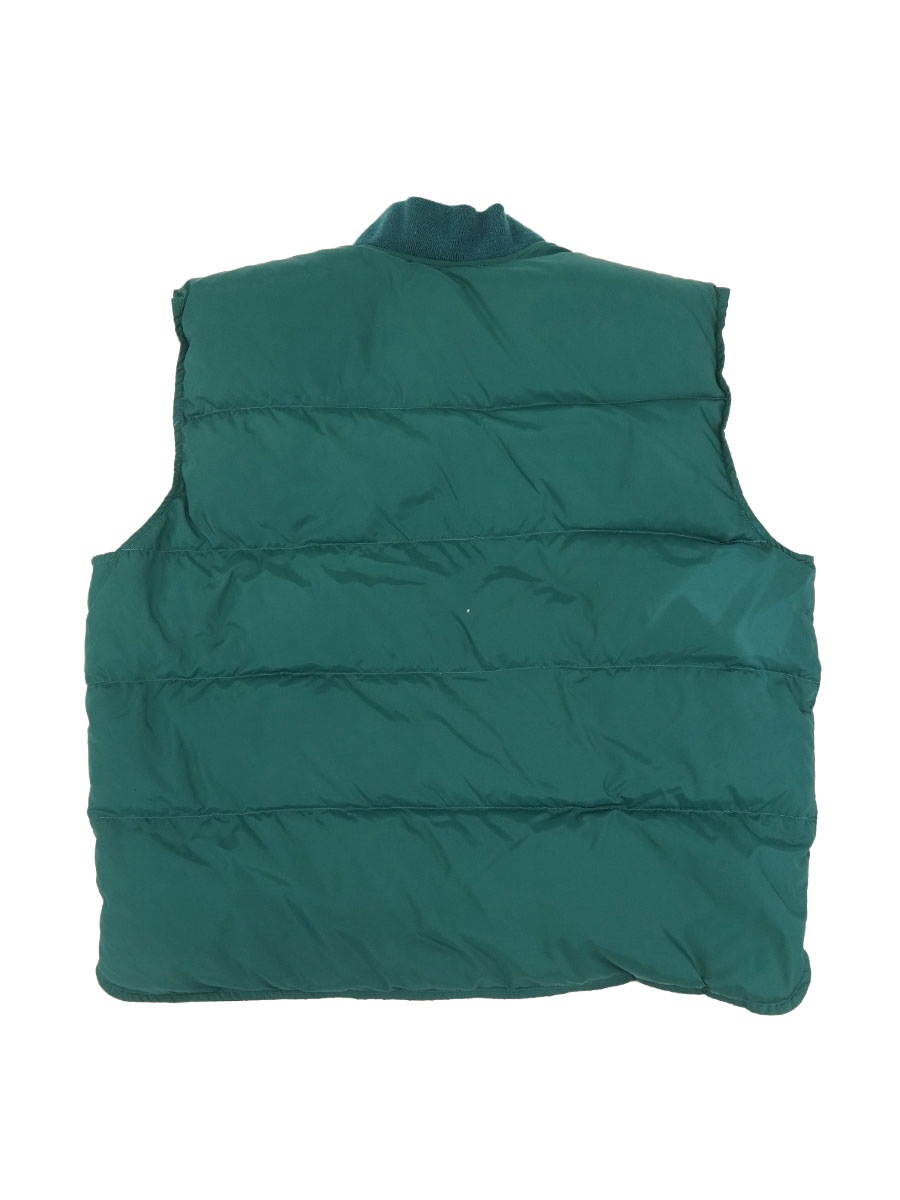 80's 黒タグ Eddie Bauer ナイロン ダウンベスト シ―グリーン 表記(XL