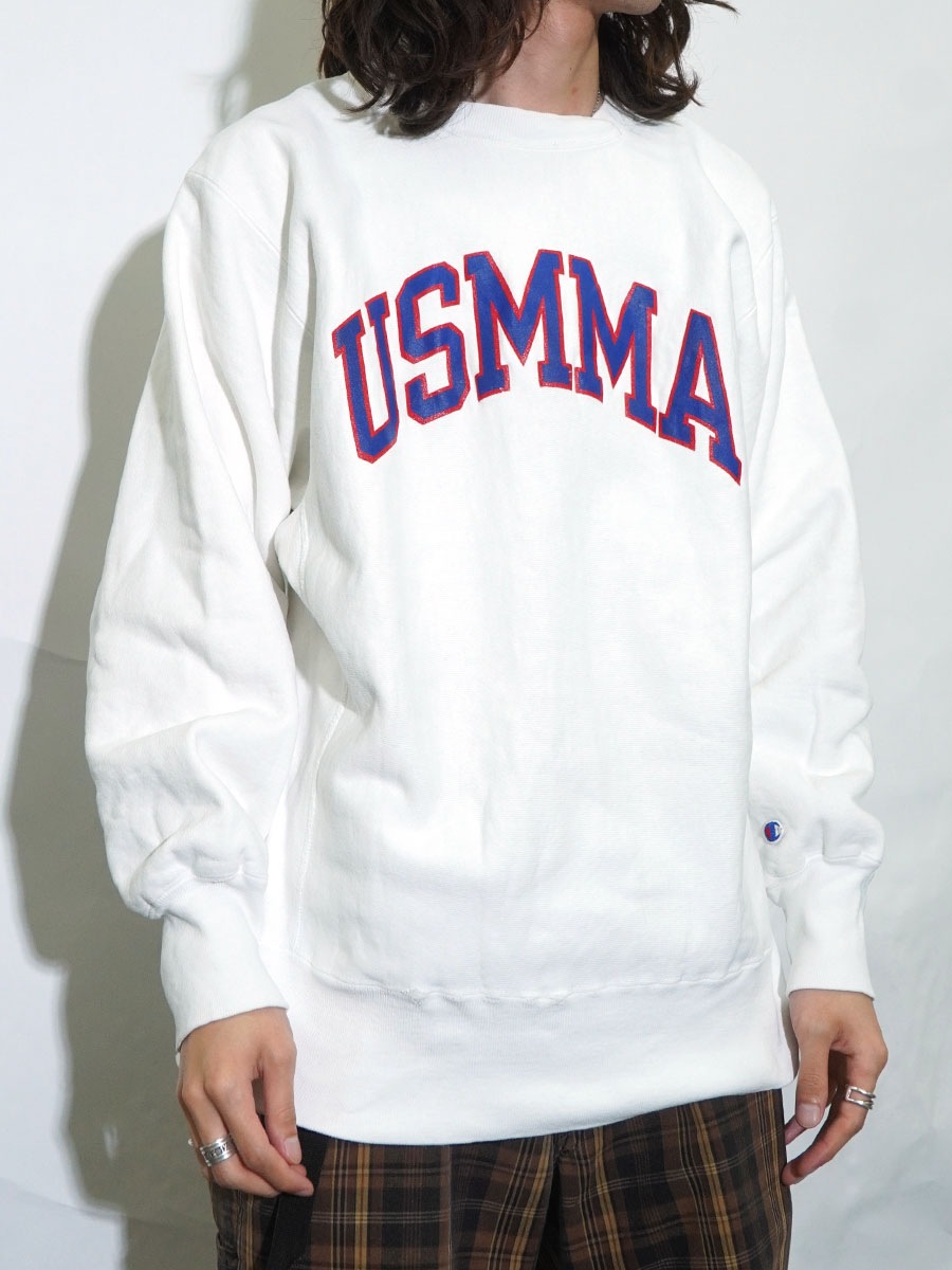 80'S CHAMPION REVERSE WEAVE ''USMMA'' WHITE (SIZE.LARGE) MADE IN