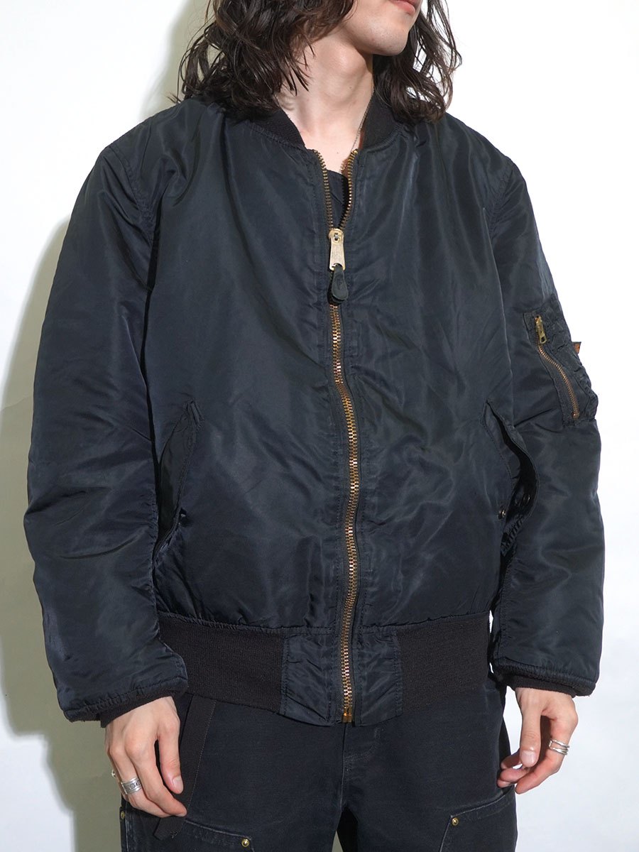 ALPHA INDUSTRIES MA-1 MIL-J-82790J FLIGHT JACKET BLACK (SIZE.LARGE