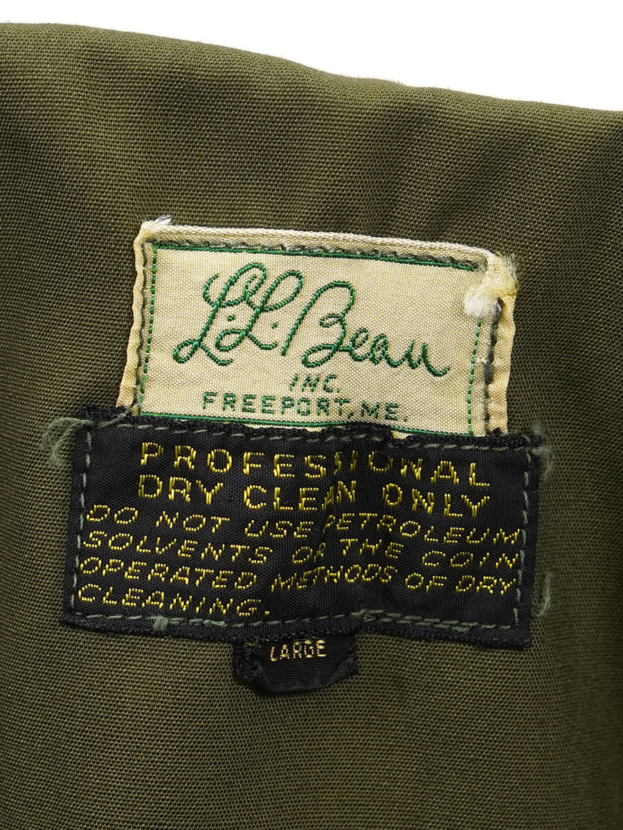 60's L.L.Bean 筆記体タグ ラブラドールパーカ オリーブ 表記(LARGE