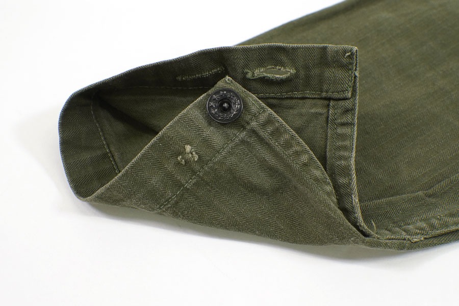【ビンテージ】 n-3 hbtジャケット　ヘリンボーンツイル　月桂樹ボタン　大戦 MILITARY - 良品 40's USN N-3 HBT JACKET ヘリンボーンツイル