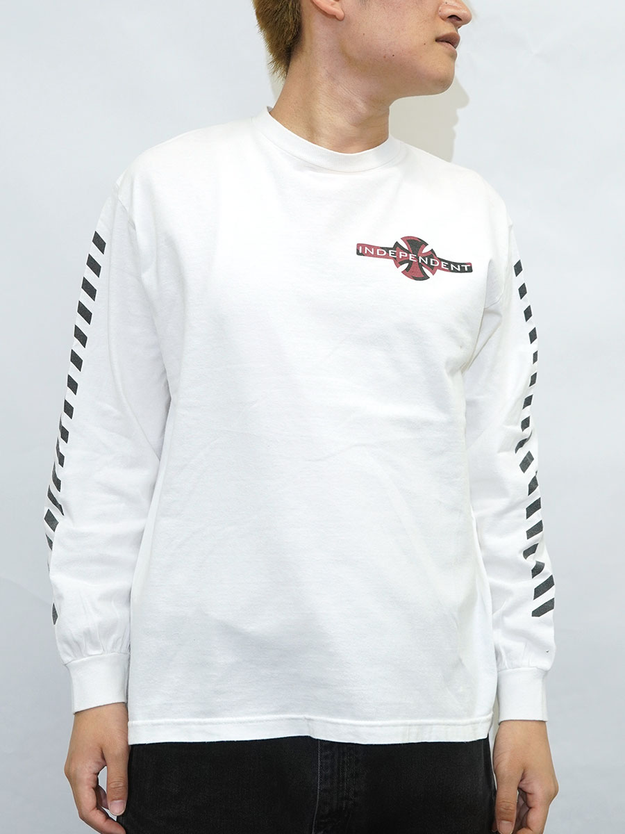 90's～ NHS ''INDEPENDENT'' 両袖プリント ロングスリーブTシャツ