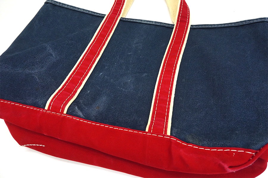 80'sUSA製L.L.Beanデラックストートバックレッド×ネイビー