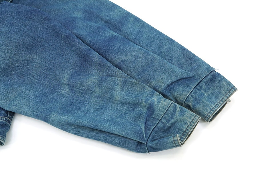 80's～ 黒タグ Eddie Bauer デニムダウンジャケット 裏ネイビー 表記(L