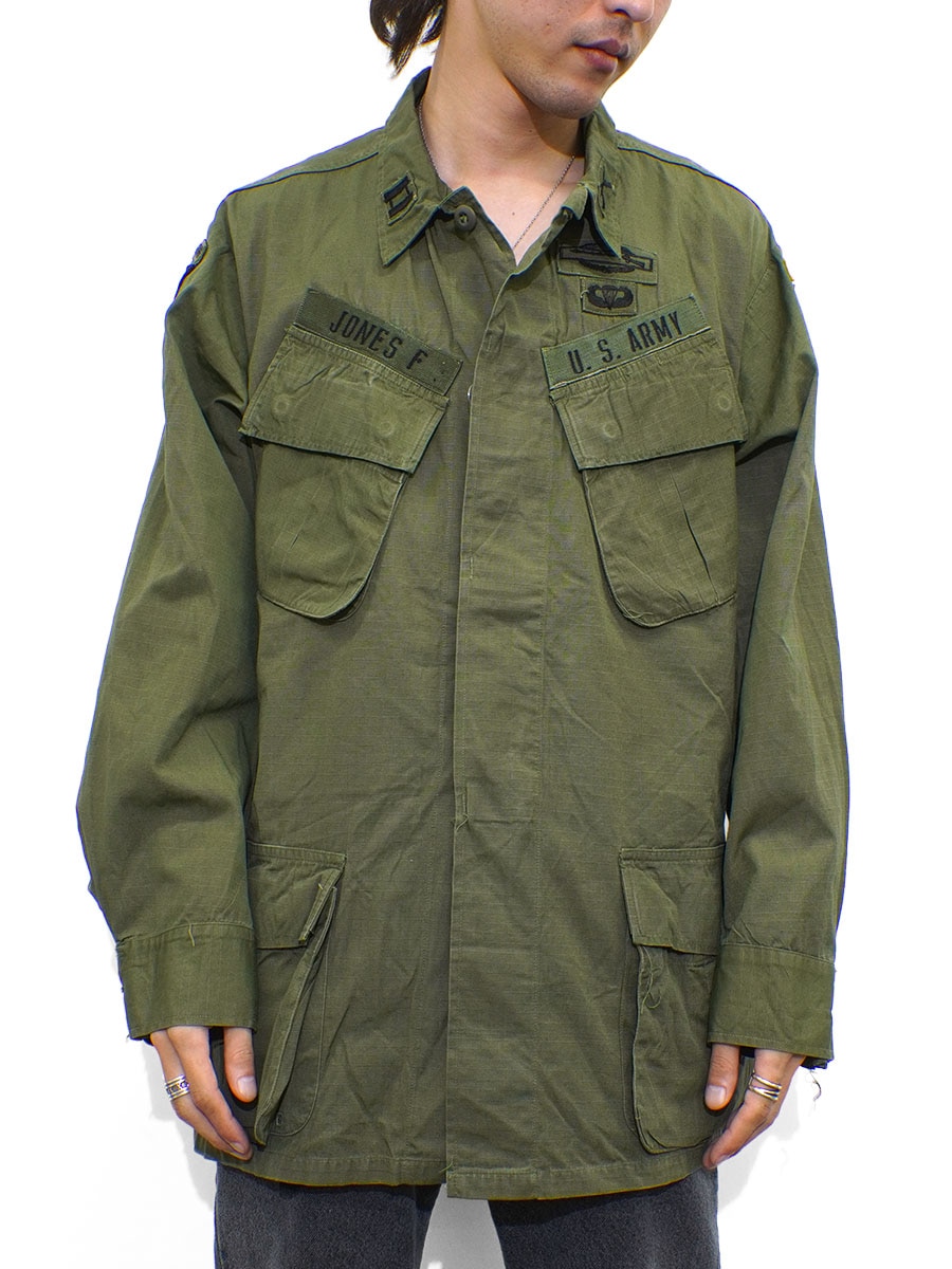 60's～ U.S.ARMY ジャングルファティーグジャケット 4th ワッペン付き