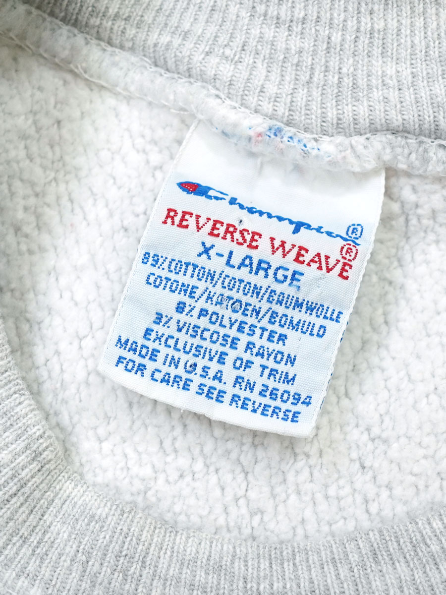 90'S CHAMPION REVERSE WEAVE ''BUCKNELL'' GREY (SIZE.X LARGE) MADE IN USA