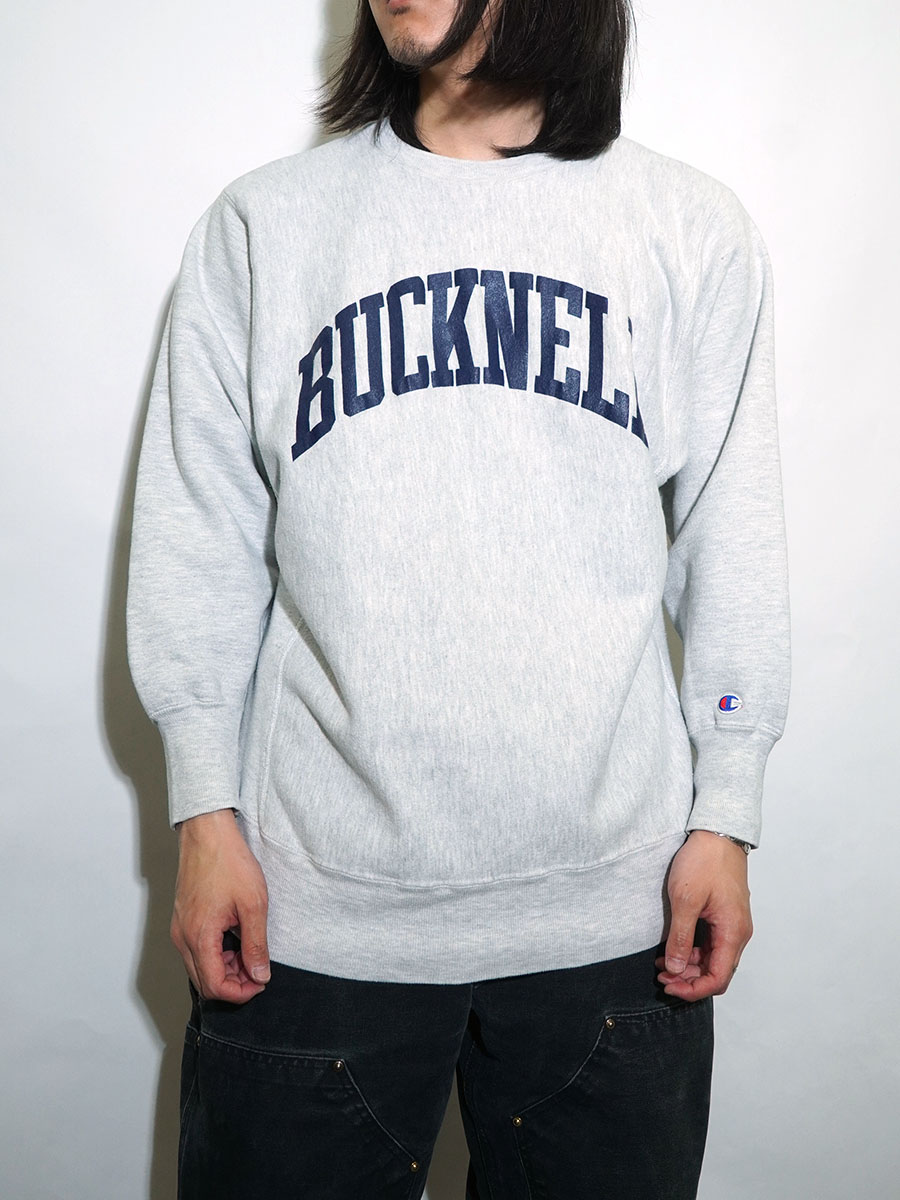 90'S CHAMPION REVERSE WEAVE ''BUCKNELL'' GREY (SIZE.X LARGE) MADE IN USA