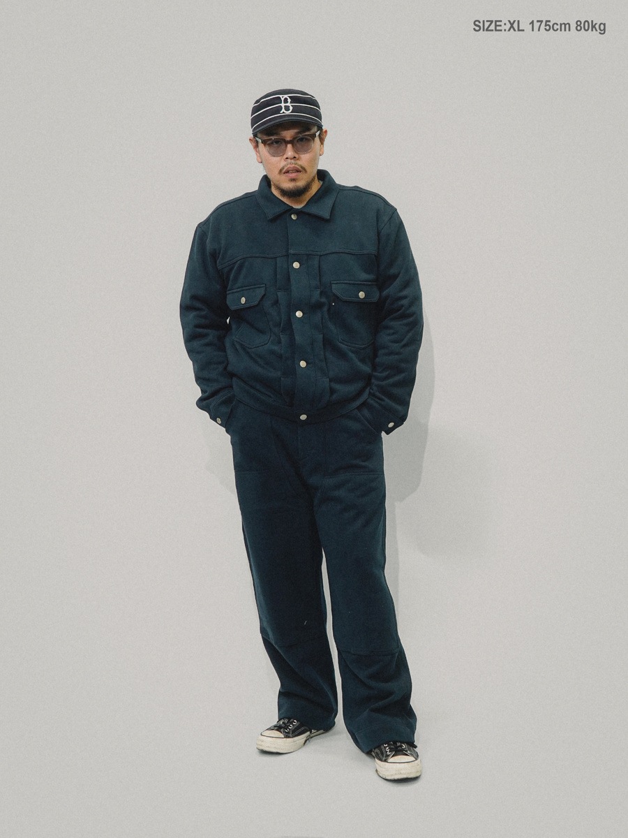 RUSSELL × BerBerJin Pro Cotton Loopback Terry Sweat Double Knee Sweat PT NAVY