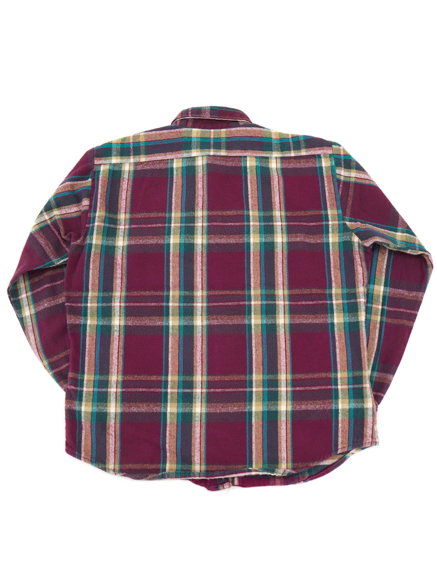 80'S～ FIVEBROTHER PLAID FLANNEL SHIRT (SIZE. LARGE) MADE IN USA