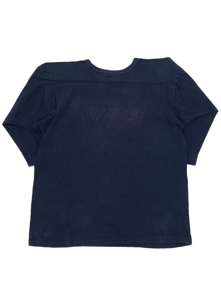 80's トリコタグ チャンピオン ''NAVY'' Vネック 七分袖 フットボールT