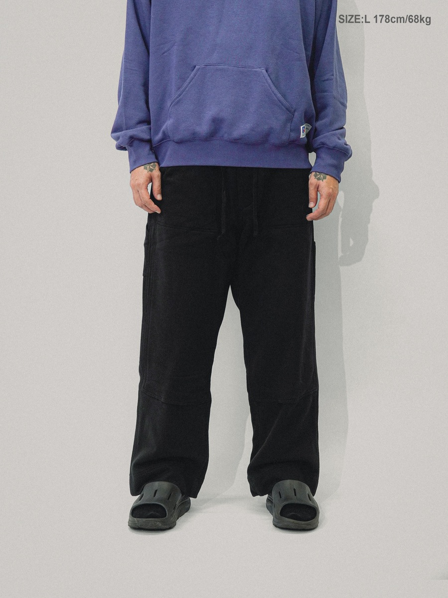 RUSSELL × BerBerJin Pro Cotton Loopback Terry Sweat Double Knee Sweat PT BLACK