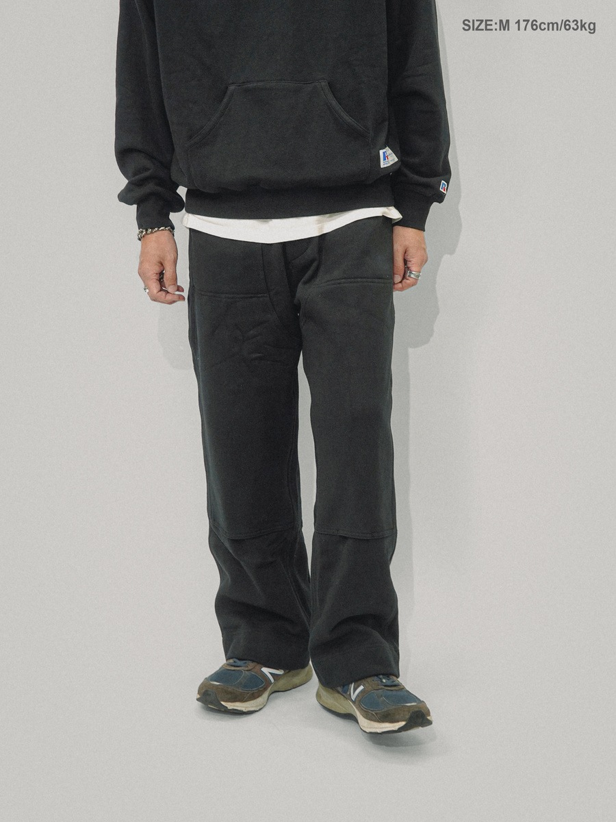 RUSSELL × BerBerJin Pro Cotton Loopback Terry Sweat Double Knee Sweat PT BLACK