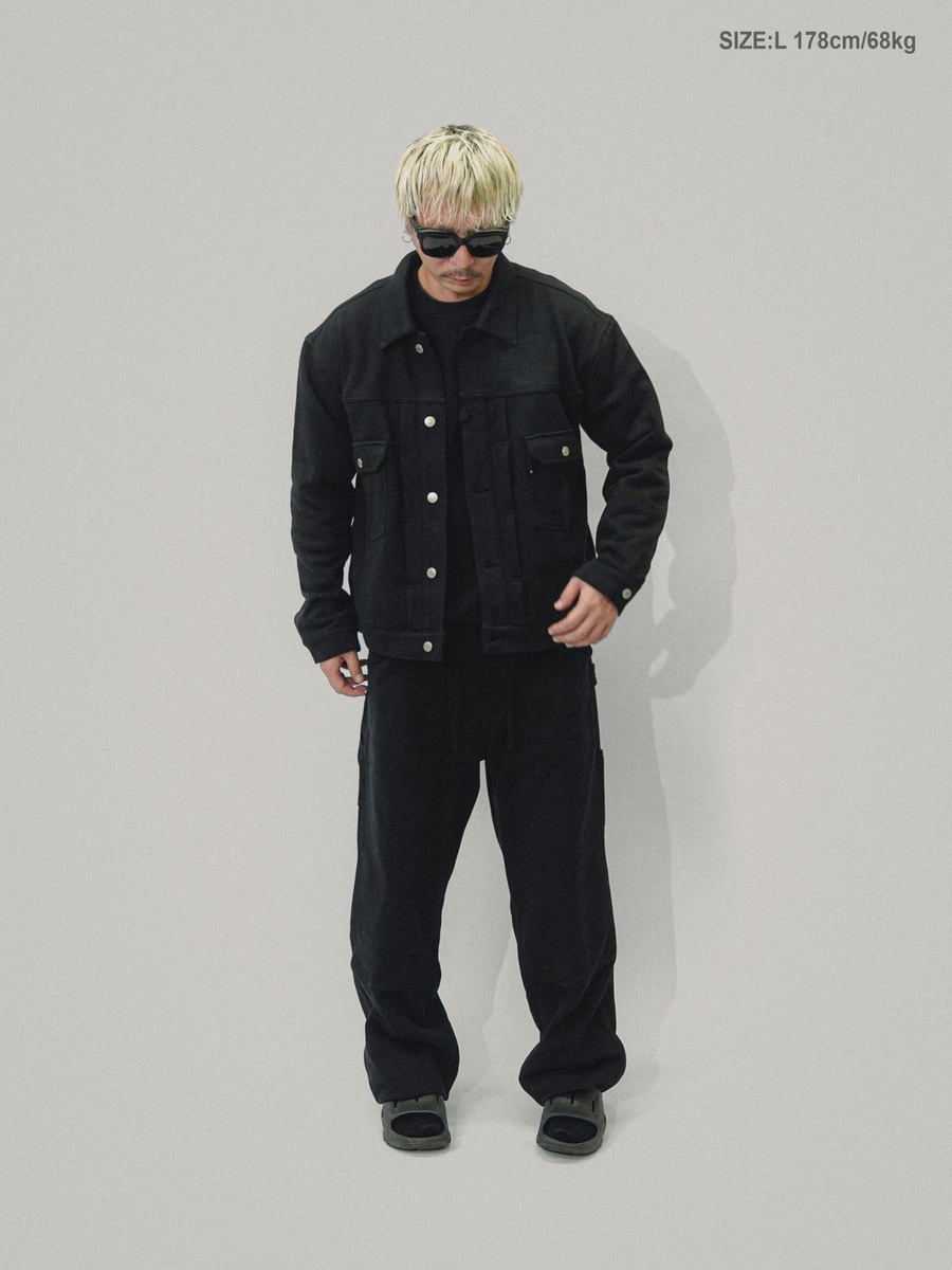 RUSSELL × BerBerJin Pro Cotton Loopback Terry Sweat Double Knee Sweat PT BLACK
