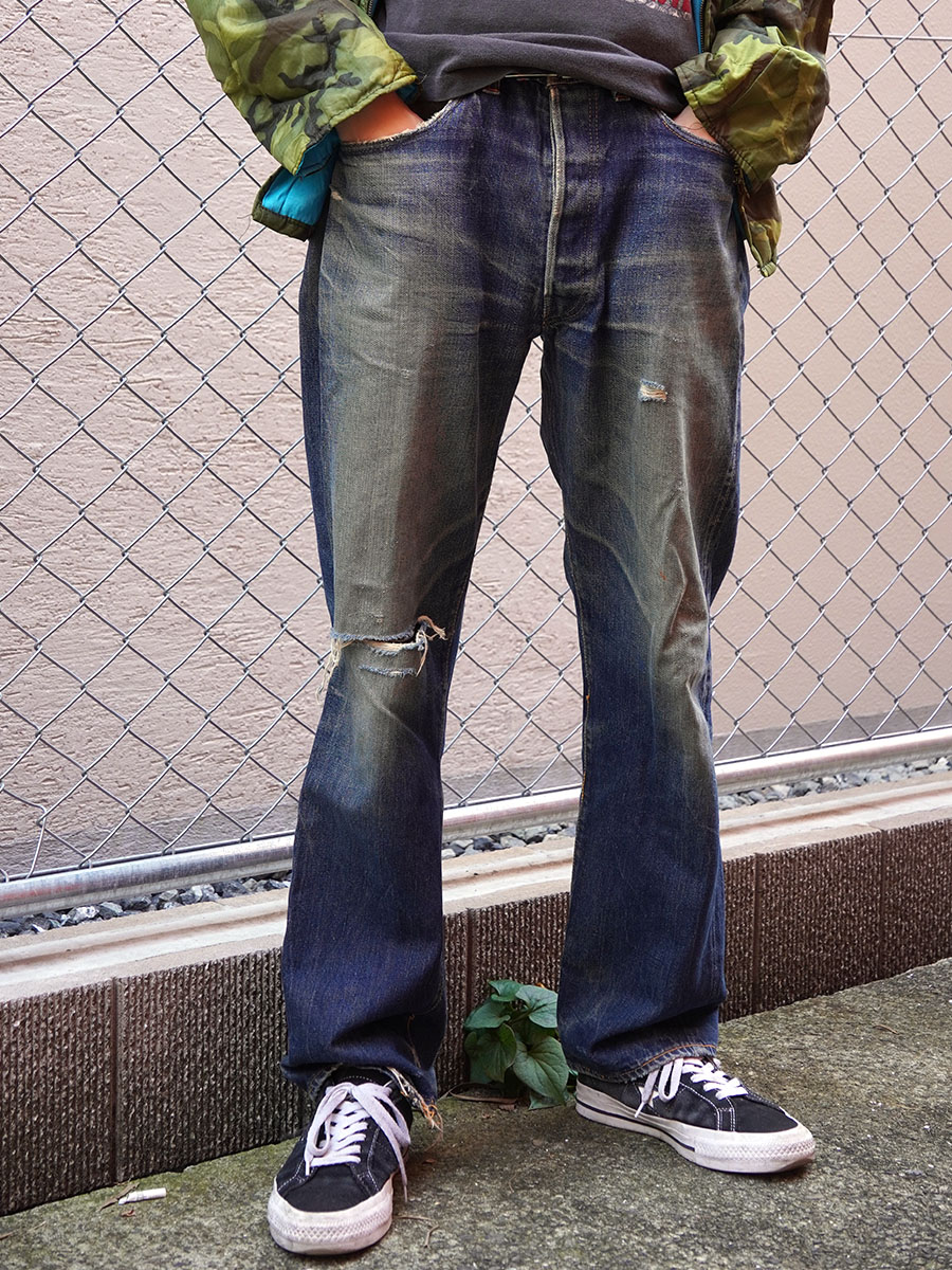 60's Levi's 501XX デニムパンツ 渋雰囲気 クラッシュ 実寸(33x30位