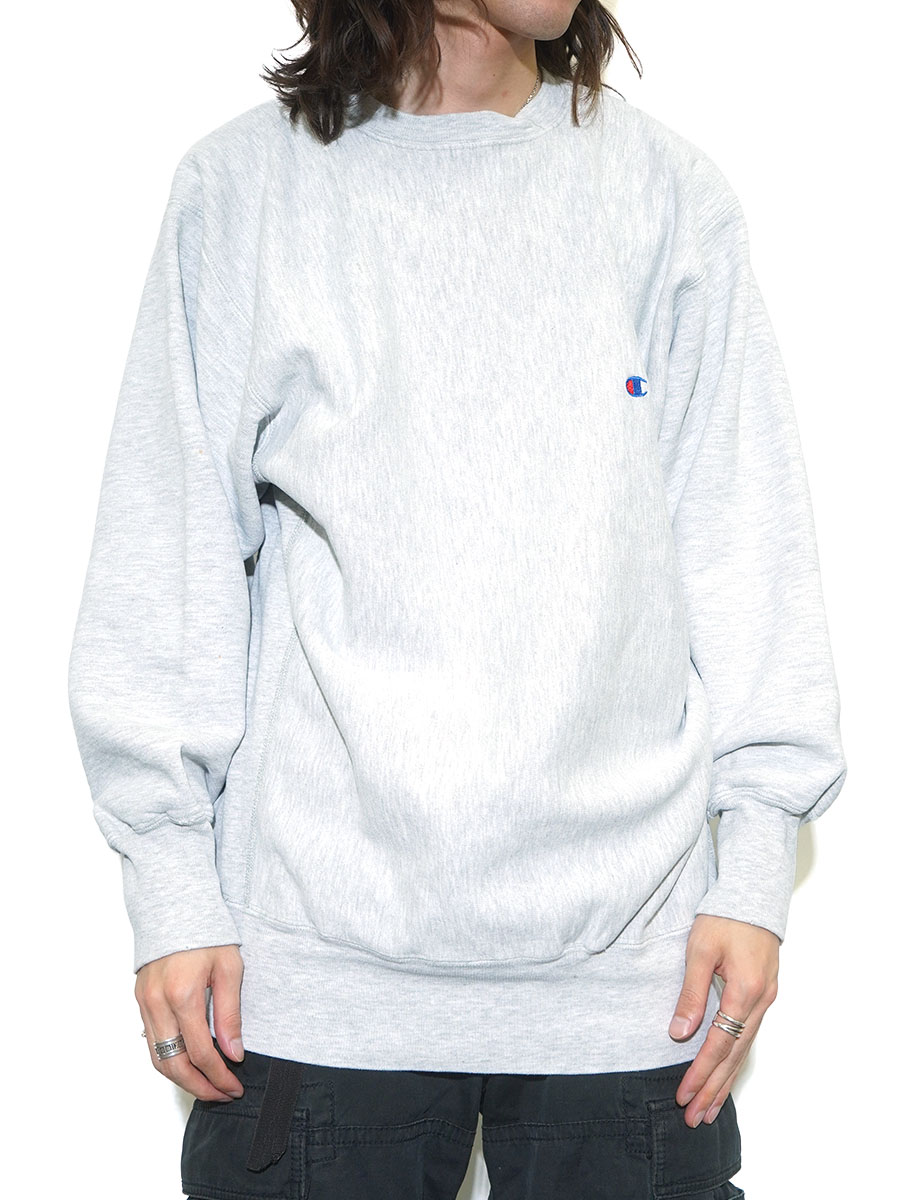 90'S CHAMPION REVERSE WEAVE CREW PLAIN GREY (SIZE.XX LARGE) MADE
