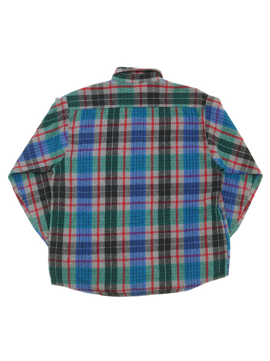 90'S FIVE BROTHER PLAID FLANNEL SHIRT (SIZE.LARGE) MADE IN USA