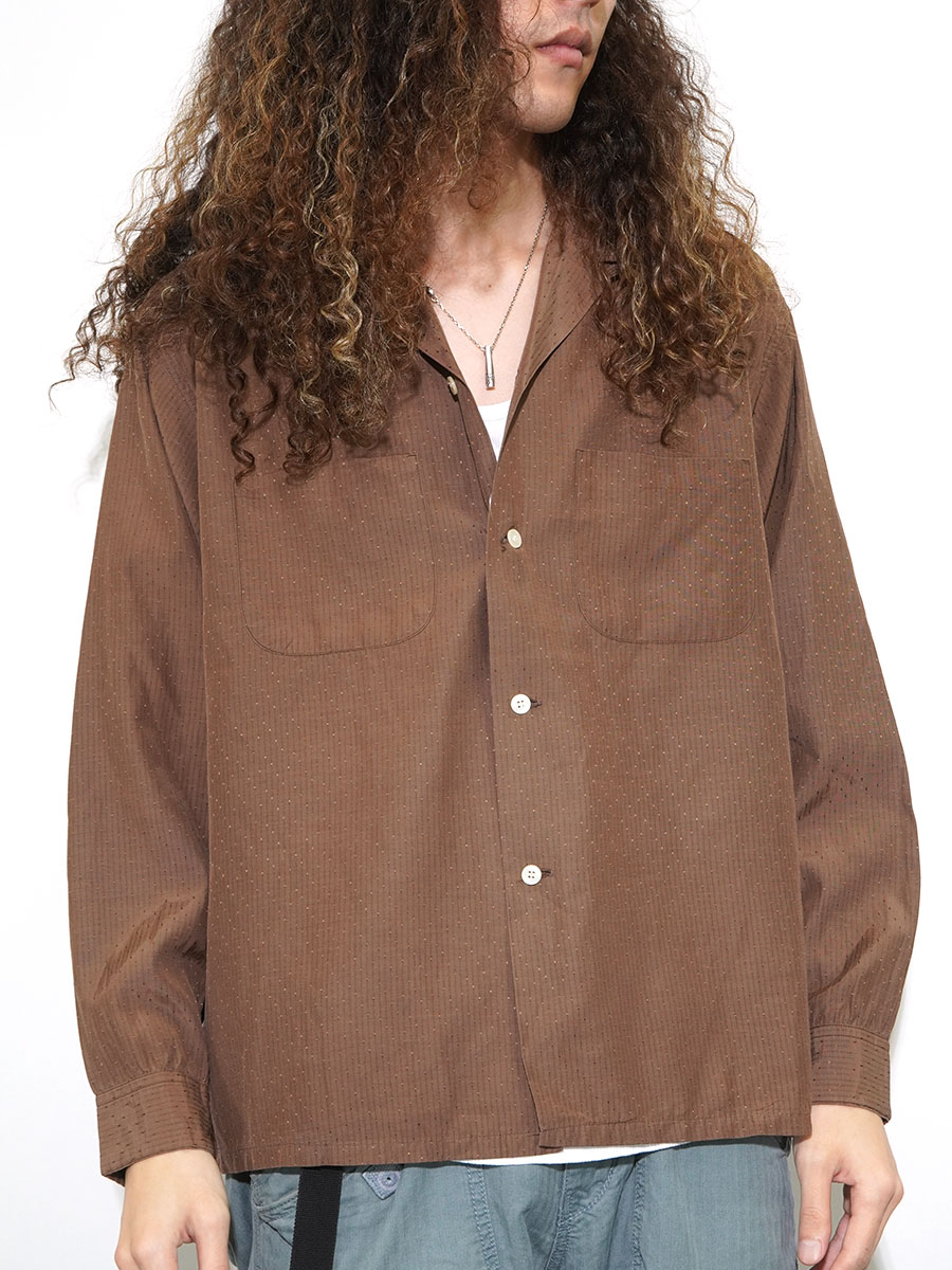 60's TOWNCRAFT ボックス型 ロングスリーブシャツ ブラウン 表記(L