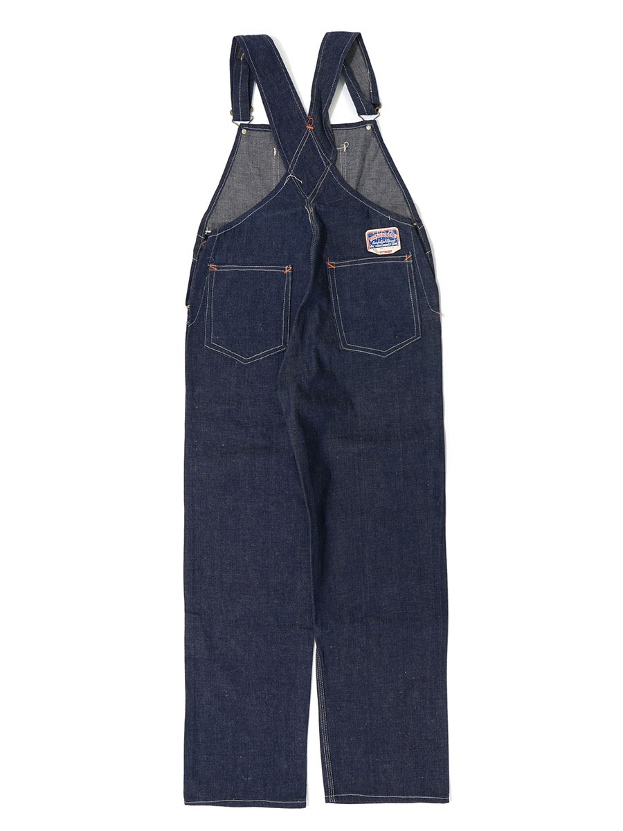 40's UNSURPASSED 針刺しバックル デニムオーバーオール 濃紺 ボーイズ