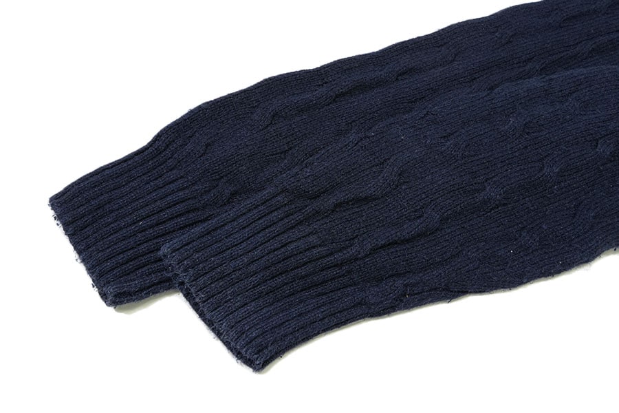 ラルフローレン 100%SILK ケーブル編み ニットセーター ネイビー 表記