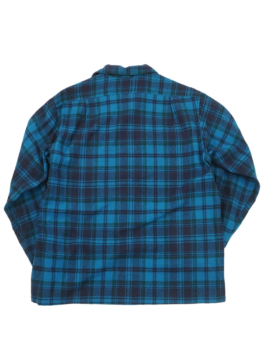60's ペンドルトン 好配色チェック ボードシャツ 青 表記(L) | NEW