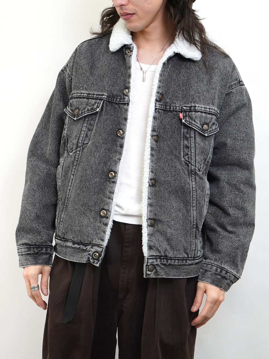 80's Levi's 70609 ブラックデニム ボアジャケット 表記(M)