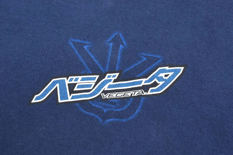 00's DRAGON BALL Z ''ベジータ'' 両面プリント Tシャツ ネイビー 表記(XL)