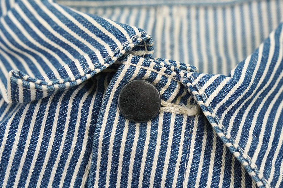 50's～ 黒ラッカーボタン ヒッコリー カバーオール 実寸(44位) | NEW