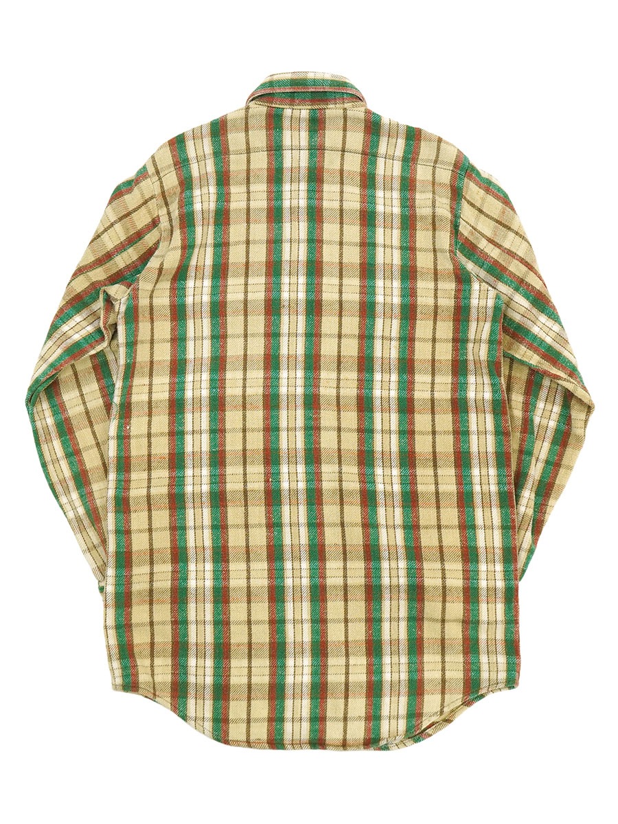 70'S FIVE BROTHER PLAID FLANNEL SHIRT (SIZE.MEDIUM TALL) | NEW