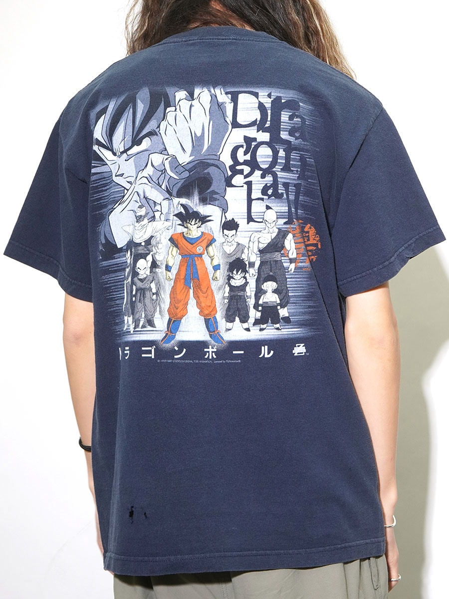90's DRAGONBALL Z 両面プリント Tシャツ ネイビー 表記(L) USA製