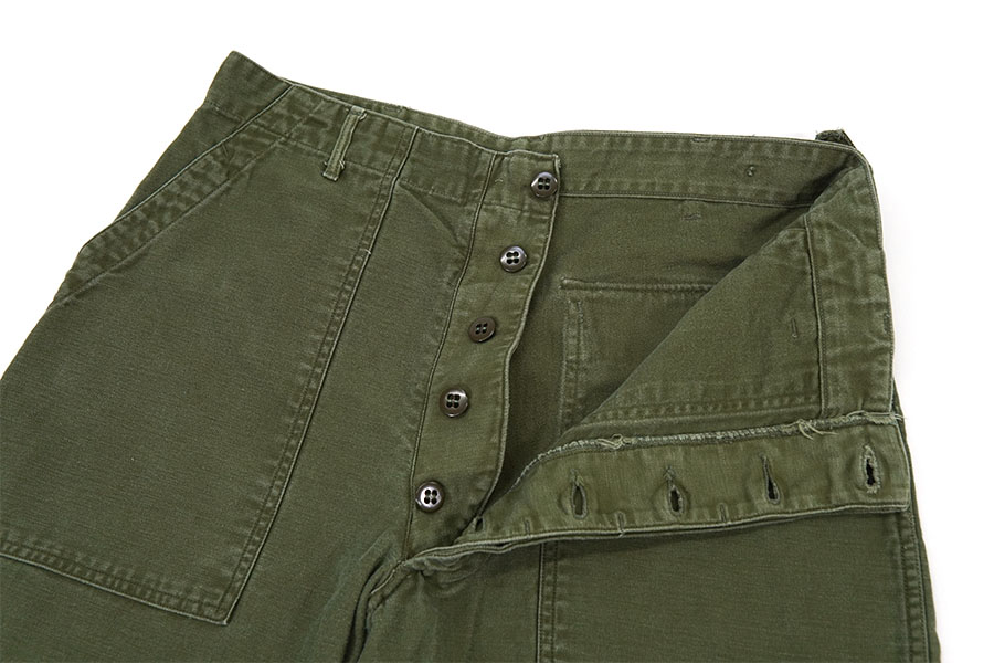 米軍実物 50s U.S ARMY ウールパンツ, ボタンフライ (B92) 50's U.S.ARMY 最初期 ベイカーパンツ ボタンフライ 実寸(34x27