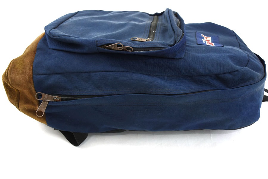 80's～ JANSPORT スエード切り替え リュックサック ネイビー USA
