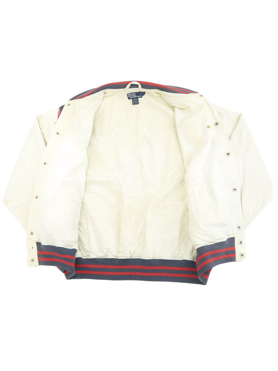 90'S RALPH LAUREN ''P-WING'' COTTON STADIUM JACKET (SIZE.MEDIUM