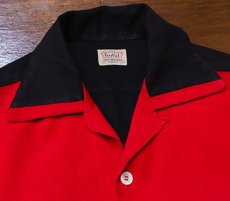 1950s BLACK RAYON x CORDUROY , Size M