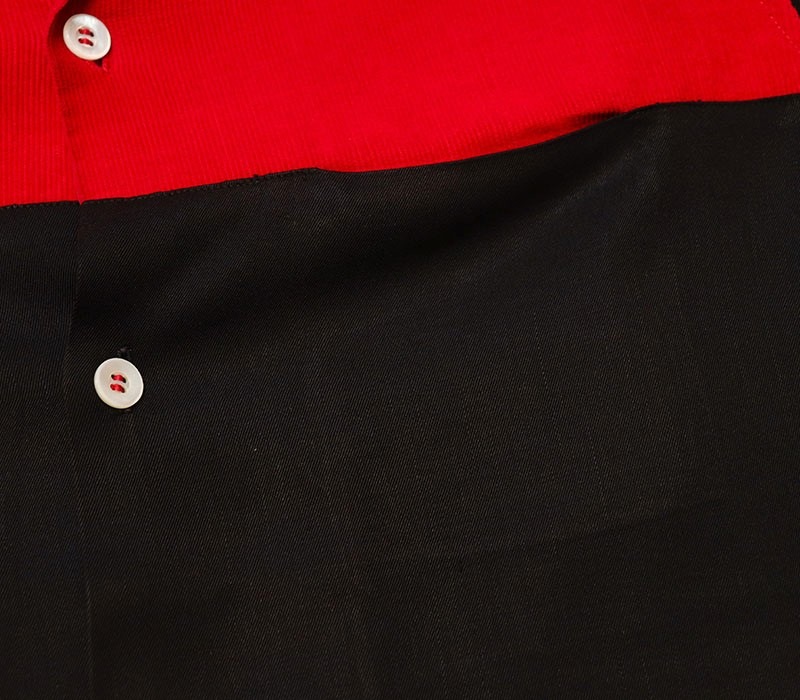 1950s BLACK RAYON x CORDUROY , Size M