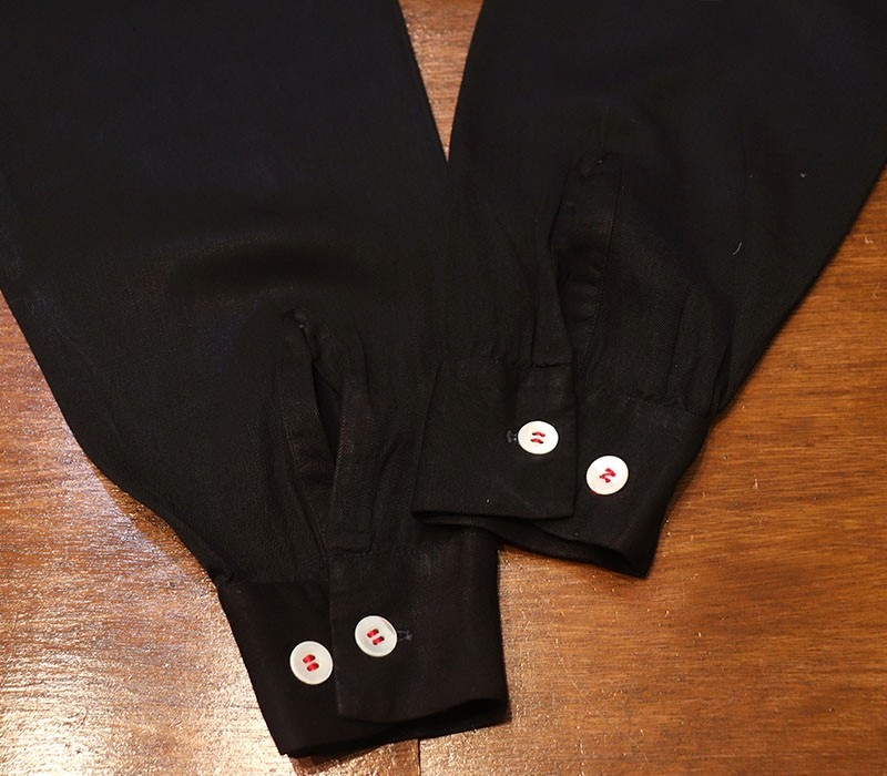 1950s BLACK RAYON x CORDUROY , Size M