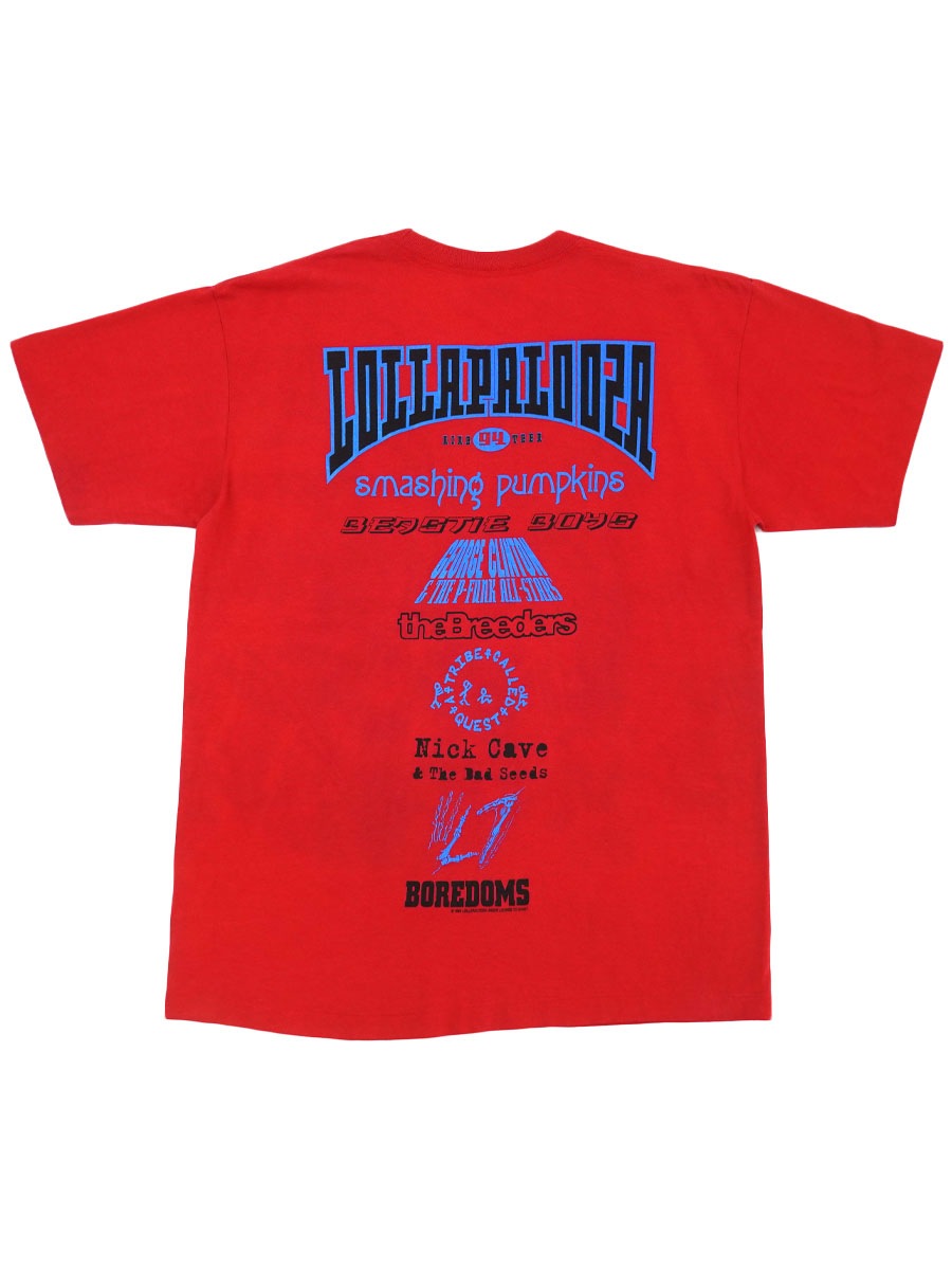 90's anvil ''LOLLAPALOOZA 1994'' 両面プリント Tシャツ レッド 表記