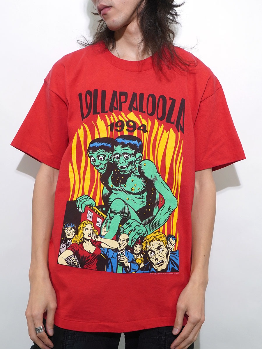 90's anvil ''LOLLAPALOOZA 1994'' 両面プリント Tシャツ レッド 表記