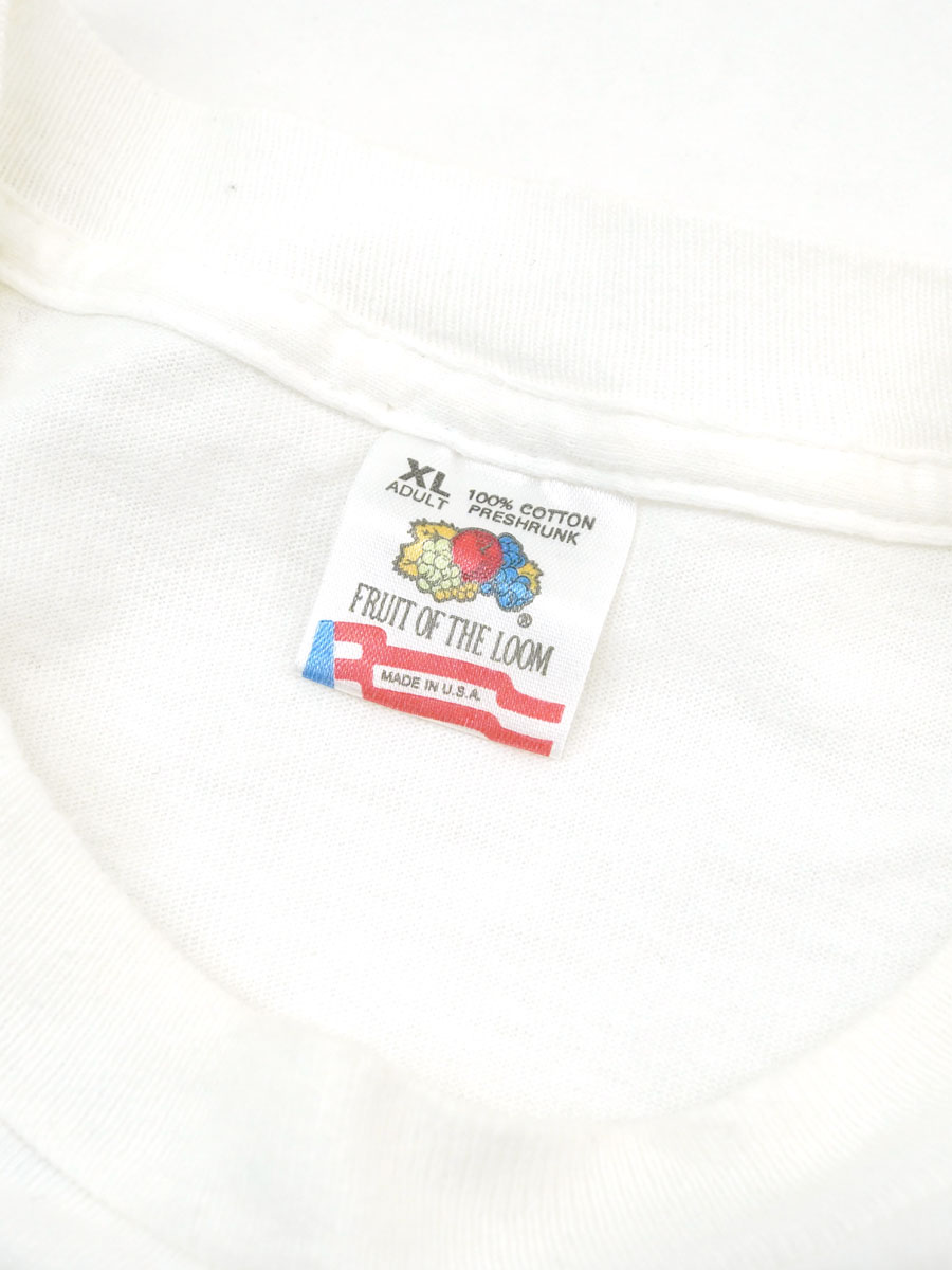 90's FRUIT OF THE LOOM ''76 BASKETBALL'' ポケット付き Tシャツ 表記(XL)